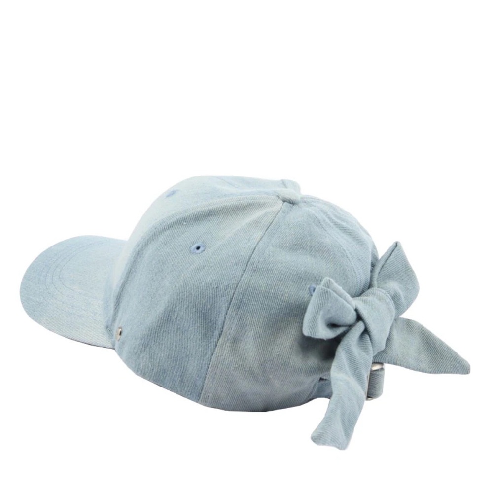 Steve Madden Womens Sky Blue Bow Baseball Hat